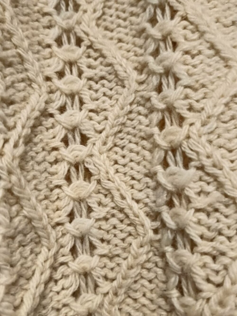 Arran Pallas Irish Cottagecore Wool Hand Knit Cream Cardigan Sweater - Picture 6 of 10